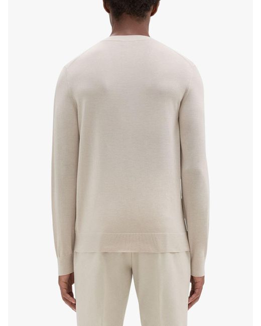 Theory Natural Wool Blend Crew Neck Jumper for men