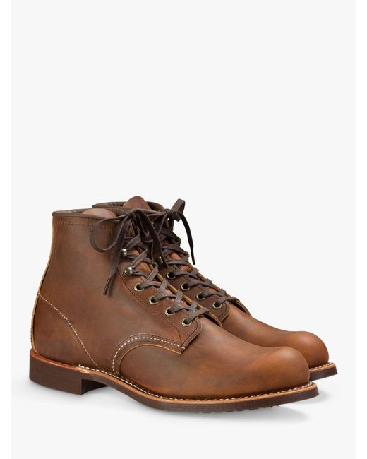 Red Wing Brown Blacksmith Leather Lace-up Boots for men