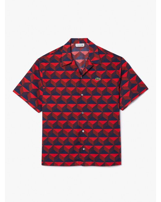 Lacoste Red Short Sleeve Robert George Print Shirt for men