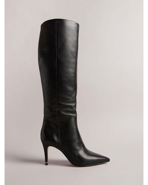 Ted Baker Yolla Leather Stiletto Knee High Boots in Black Lyst UK