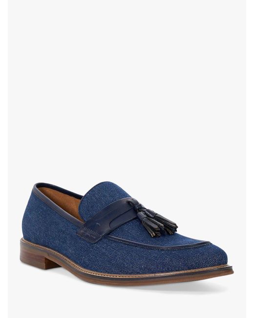 Dune Blue Sought Leather Loafers for men