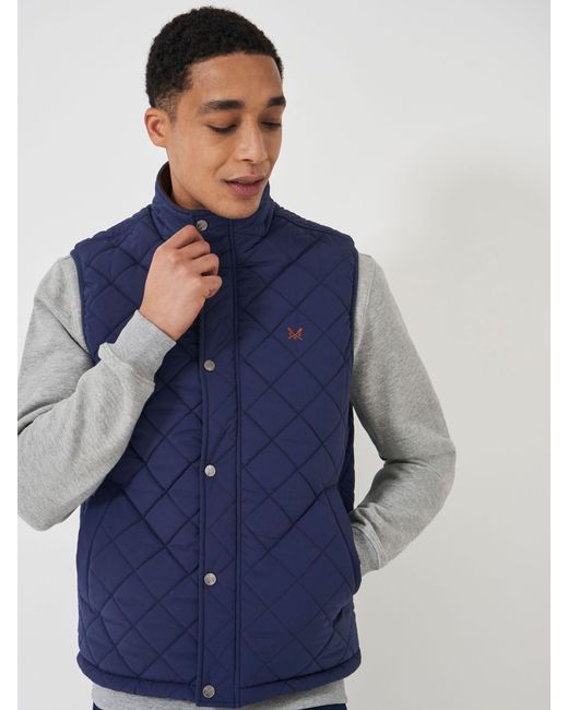 Crew Blue Diamond Quilted Gilet for men