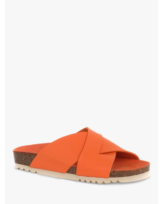 Scholl Orange Vivian Footbed Sandals