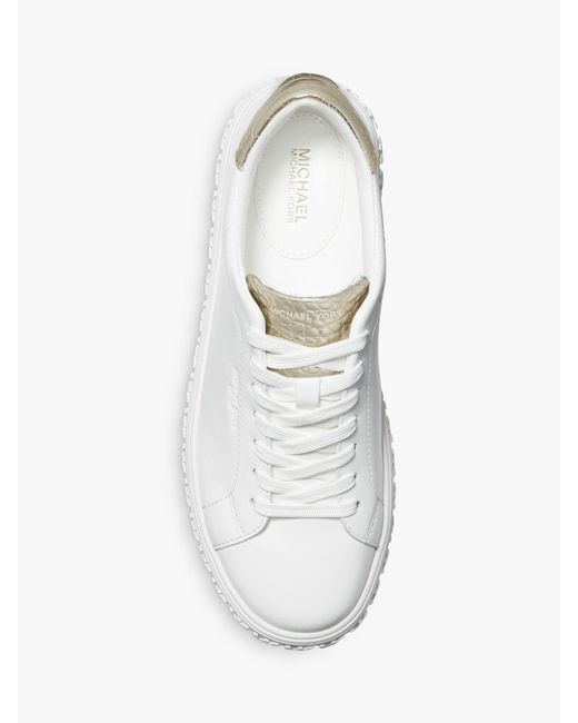 Michael Kors White Michael Grove Leather Lace Trainers