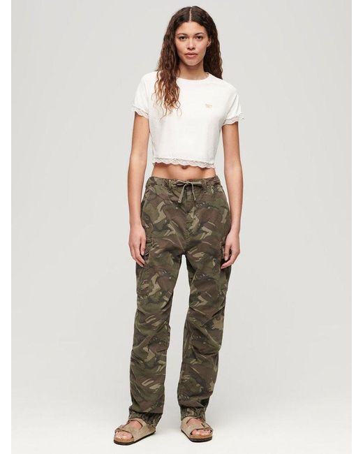 Superdry Natural Low Rise Parachute Cargo Trousers