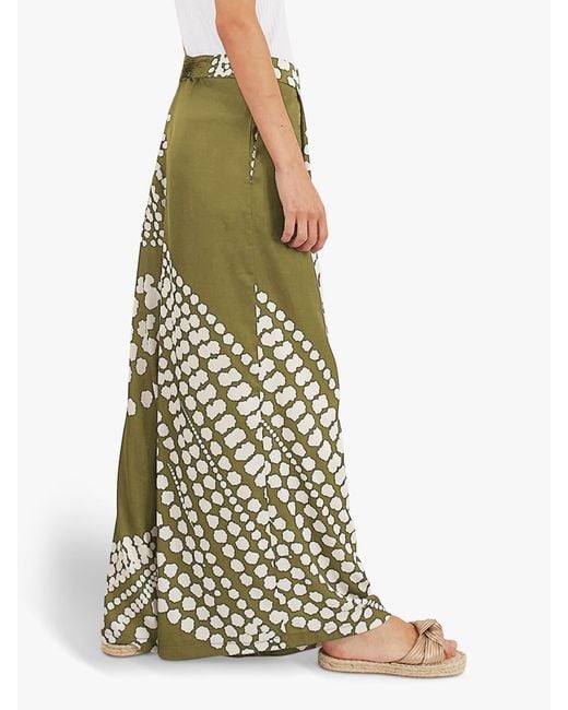 Traffic People Green The Odes Evie Silk Blend Trousers