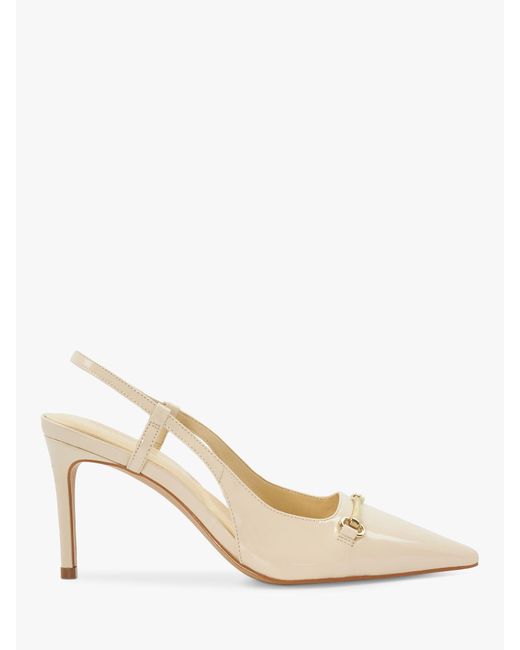 Dune Natural Closest Snaffle Trim Slingback Court Shoes