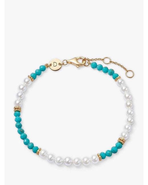 Daisy London Blue Pearl And Turquoise Beaded Bracelet