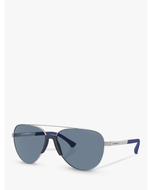 Emporio Armani Blue Ea2059 Polarised Aviator Sunglasses for men