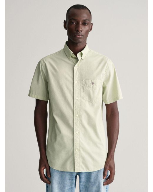 Gant Natural Regular Fit Short Sleeve Poplin Shirt for men