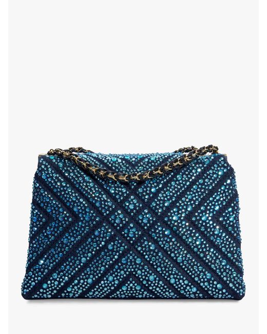 Dune Blue Regent Embellished Shoulder Bag