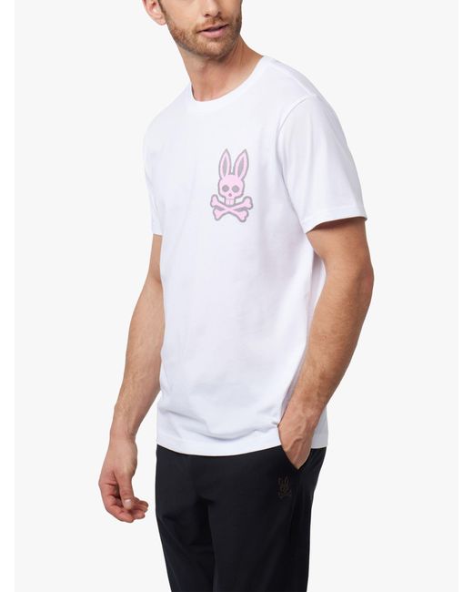 Psycho Bunny White Lancaster Cross Bunny T-shirt for men