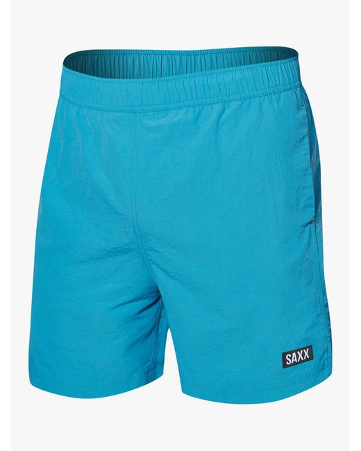 Saxx Underwear Co. Blue Go Coastal 2n1 Volley Swim Shorts for men