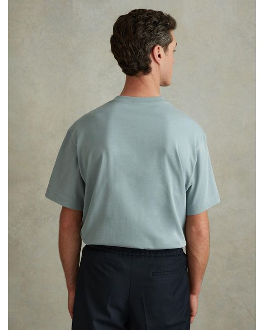 Reiss Gray Tate Cotton Crew Neck T-shirt for men