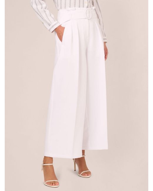 Adrianna Papell Pink Belted Wide Leg Trousers