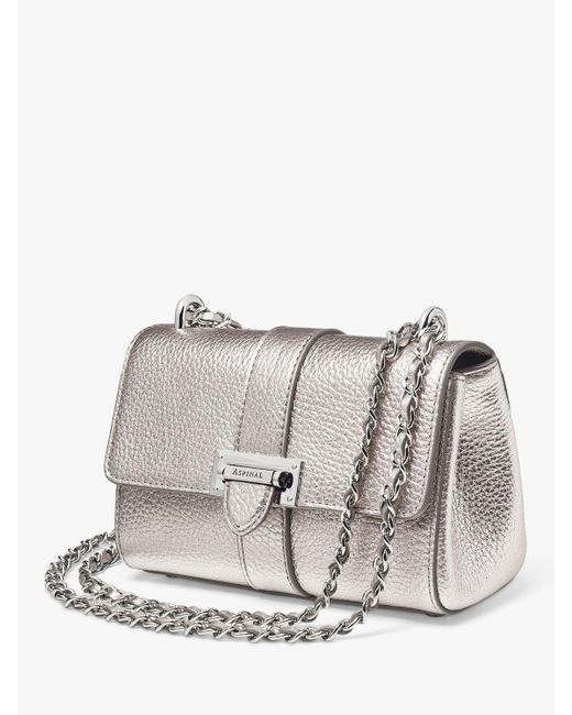 Aspinal of London Micro Lottie Crossbody Bag in Grey | Lyst UK