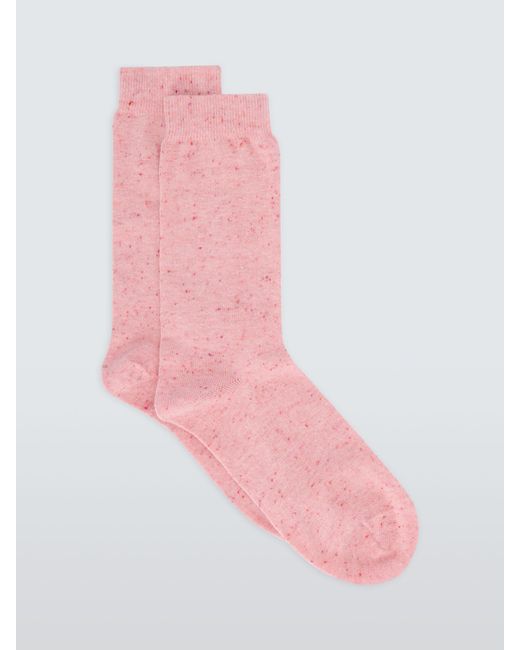 John Lewis Pink Cotton Silk Blend Ankle Socks