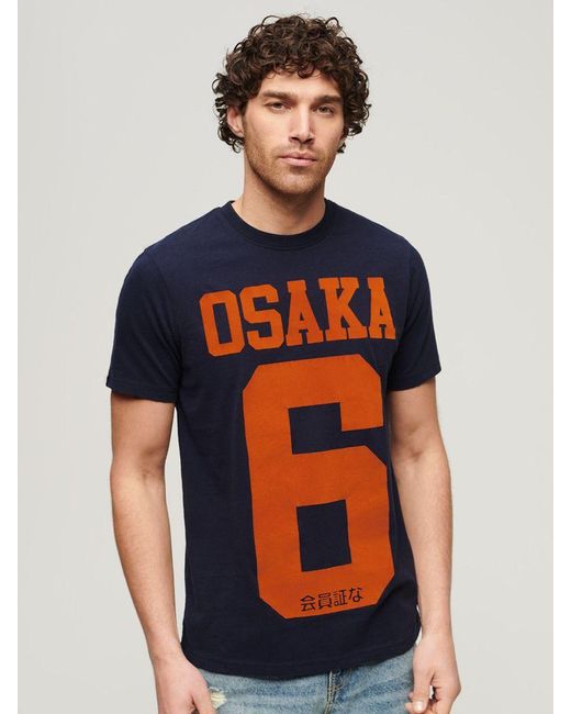 Superdry Blue Osaka Graphic T-shirt for men