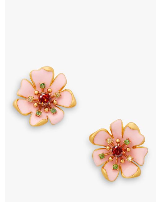 Kate Spade Pink Bloom Enamel Stud Earrings