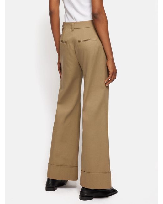 Jigsaw Natural Cotton Drill Turn-up Trousers
