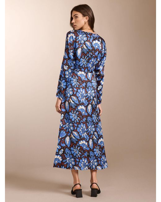 Baukjen Blue Arabella Statement Floral Print Midi Dress