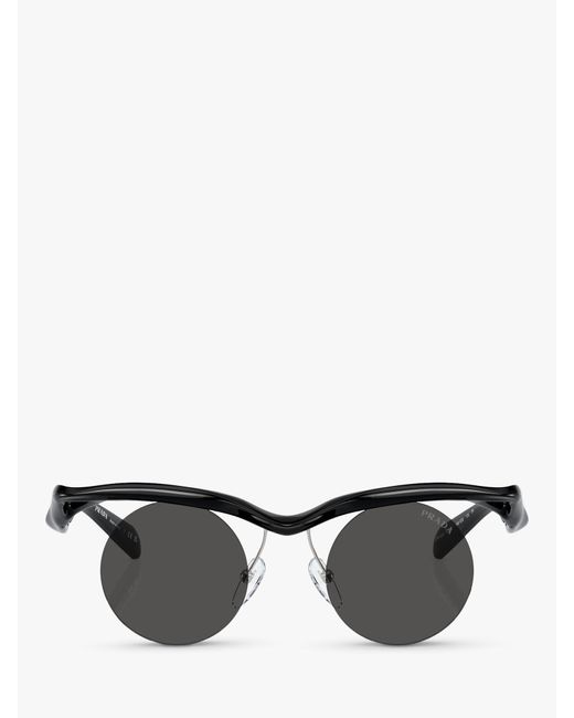 Prada Gray Pr A24s Round Sunglasses