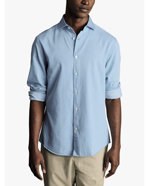 Charles Tyrwhitt Blue Slim Fit Denim Shirt for men