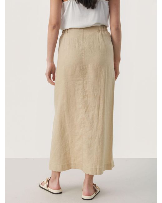 Part Two Natural Gilsa Buttons Straight Fit Maxi Skirt