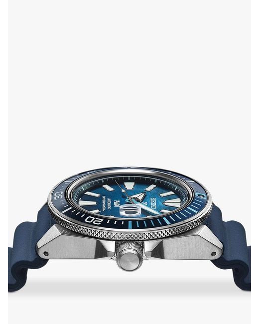 Seiko Srpj93k1 Prospex Great Blue Samurai Scuba Padi Special Edition Silicone Strap Watch for men