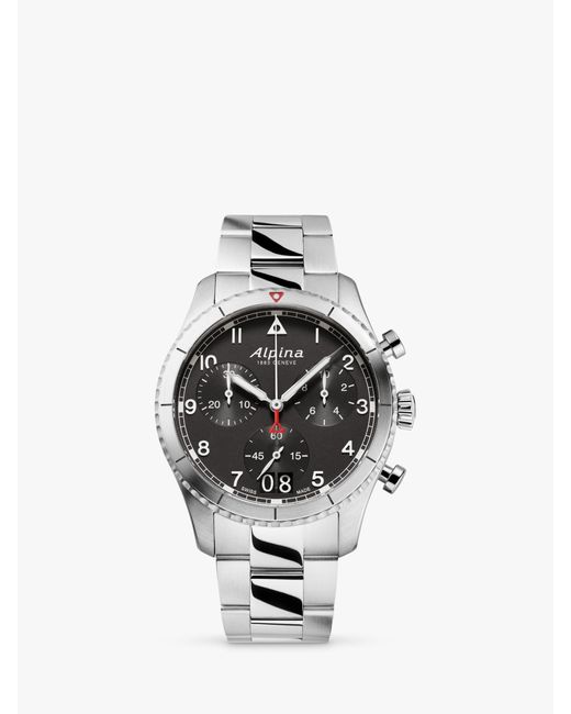 Alpina Multicolor Al-372bw4s26b Startimer Pilot Date Chronograph Bracelet Strap Watch for men