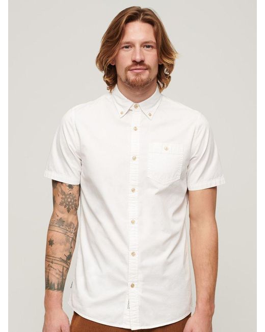 Superdry White Merchant Store Organic Cotton Shirt for men