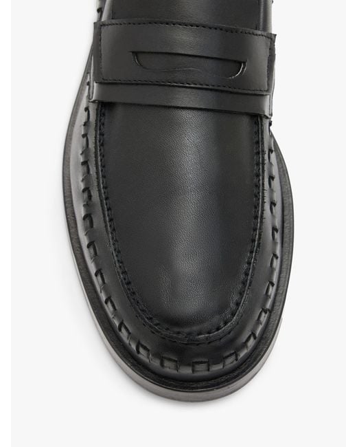 AllSaints Black Sammy Leather Loafers for men