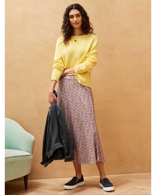 Brora Multicolor Liberty Floral Print Jersey Midi Skirt
