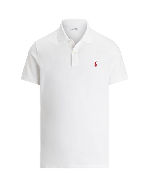Ralph Lauren White Polo Golf Tailored Fit Performance Mesh Polo Shirt for men