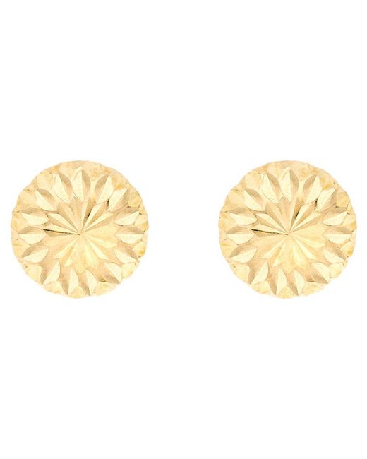 Ib&b Metallic 9ct Gold Diamond Cut Half Ball Stud Earrings
