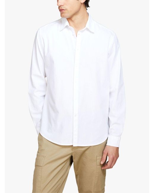 Sisley White Slim Fit Oxford Cotton Shirt for men