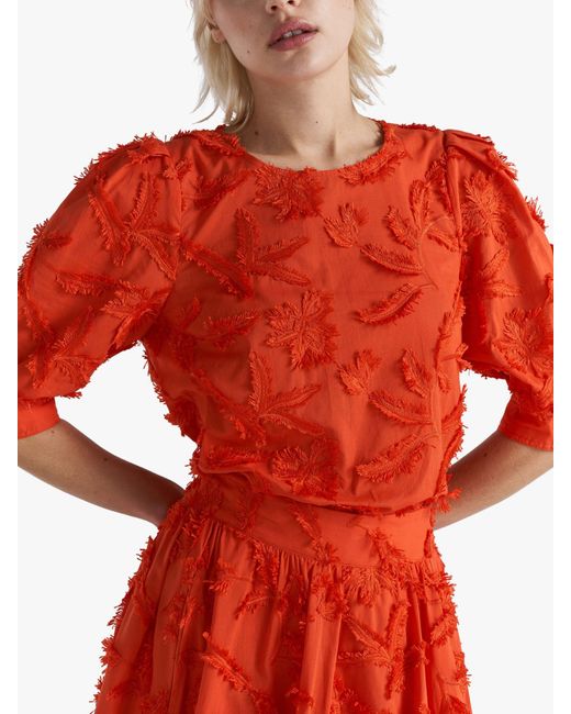 Twist & Tango Red Marla Embroided Blouse
