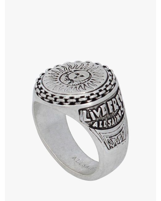 AllSaints Metallic Sun Signet Ring for men