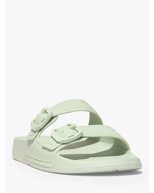 Fitflop Green Iqushion 2 Bar Buckle Sliders