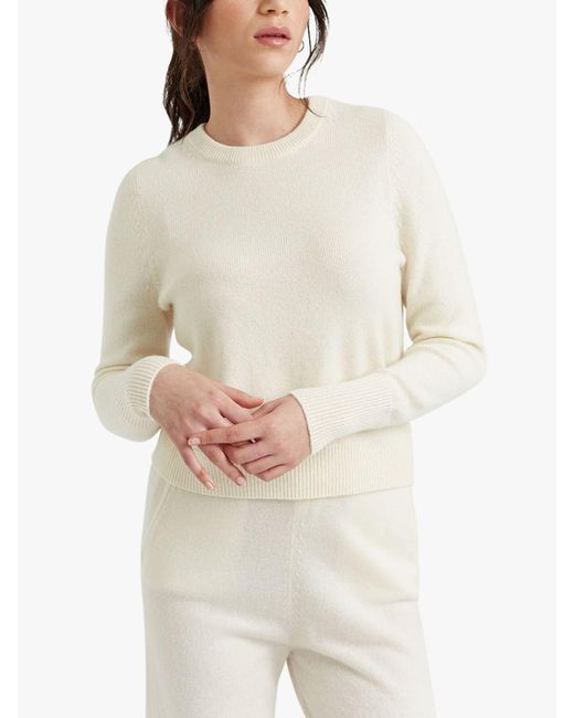 Chinti & Parker Cashmere Cropped Jumper in White | Lyst UK