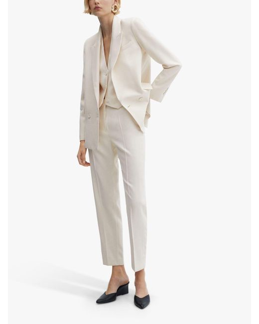 Mango White Tempo Suit Waistcoat