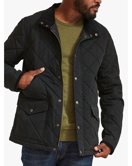 FatFace Black Hayle Quilted Jacket for men