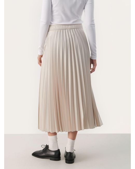 Part Two Natural Veneda Pleated Midi Skirt