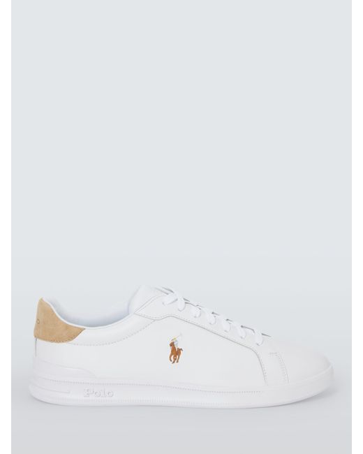 Ralph Lauren White Heritage Court Ii Leather Trainers for men