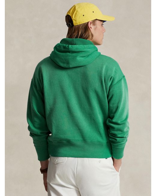 Ralph Lauren Green Cotton Blend Fleece Hoodie for men