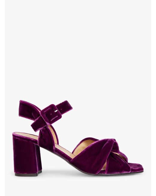 Penelope Chilvers Purple Infinity Velvet Heeled Sandals