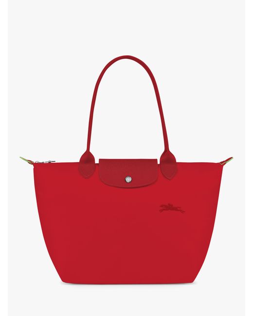 Longchamp Red Le Pliage Green Recycled Canvas Small Shoulder Bag