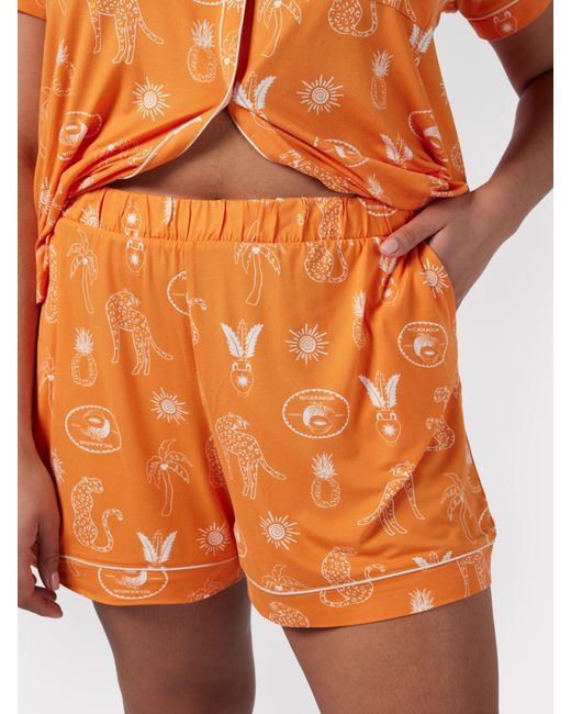 Chelsea Peers Orange Curve Tropical Holiday Short Pyjamas