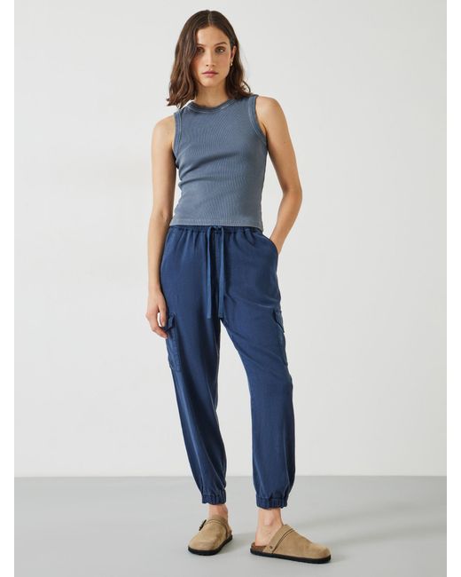 Hush Blue Washed Cargo Trousers