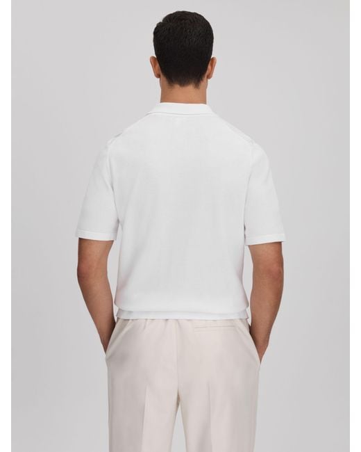 Reiss White Fortune Short Sleeve Cuban Shirt for men